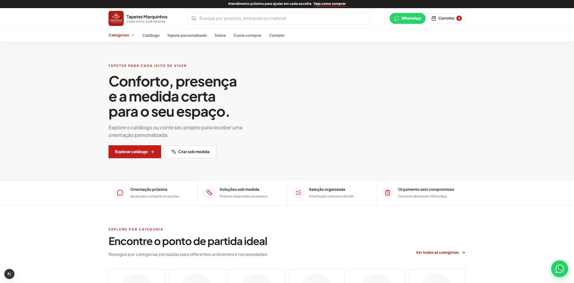 Site da Tapetes Marquinhos desenvolvido pela MecSystems